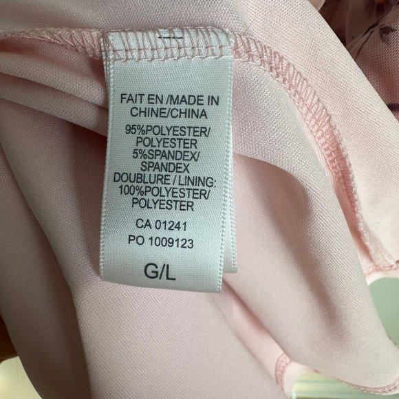 Simons Pink Floral Mesh Wrap Dress L - Picture 6 of 8